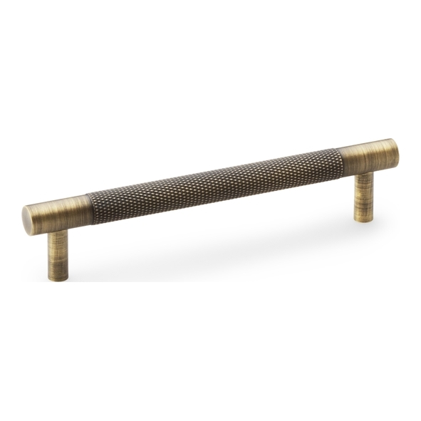 AW810-128-AB • 128mm c/c • Antique Brass • Alexander & Wilks Brunel Knurled T-Bar Cupboard Handle